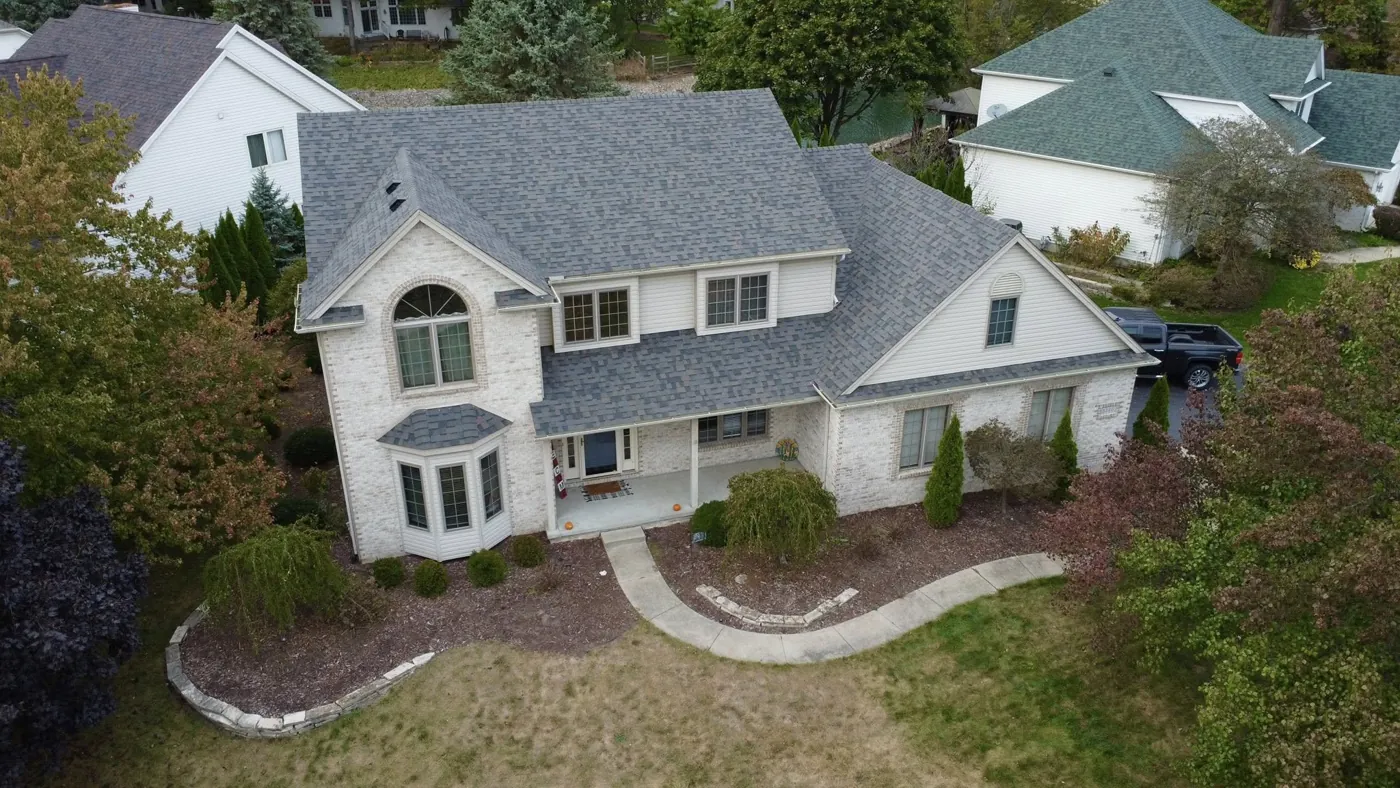 Big Horn Roofing two-story home install